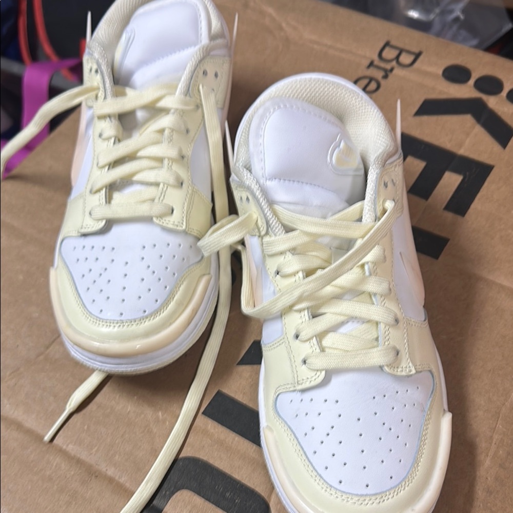 Kids White and Cream Sneakers
